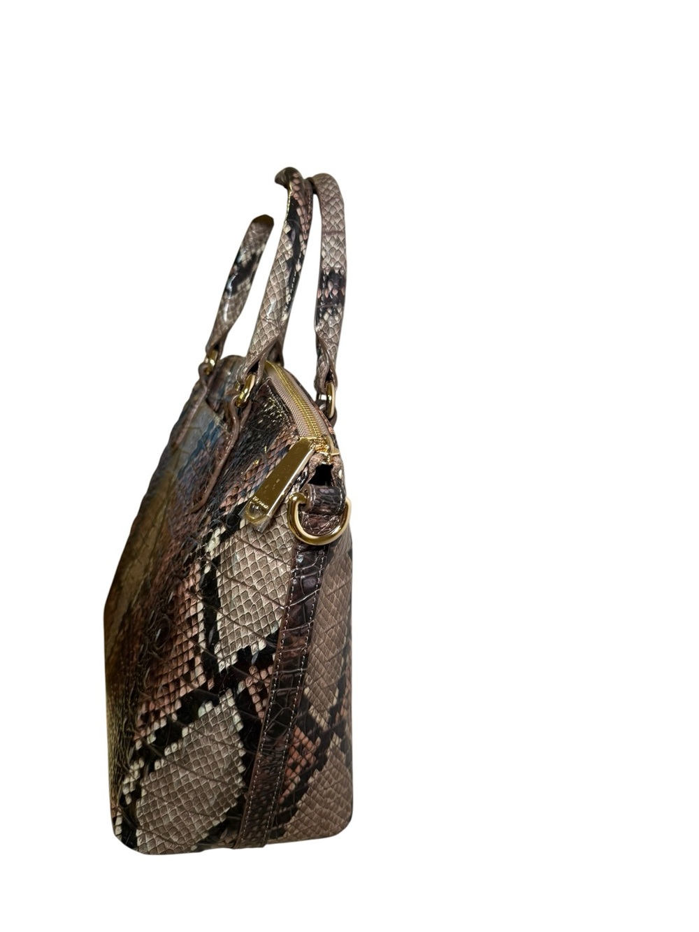 NWT Brahmin Large Duxbury Satchel in Truffle Python Ombre Melbourne - Picture 3 of 10